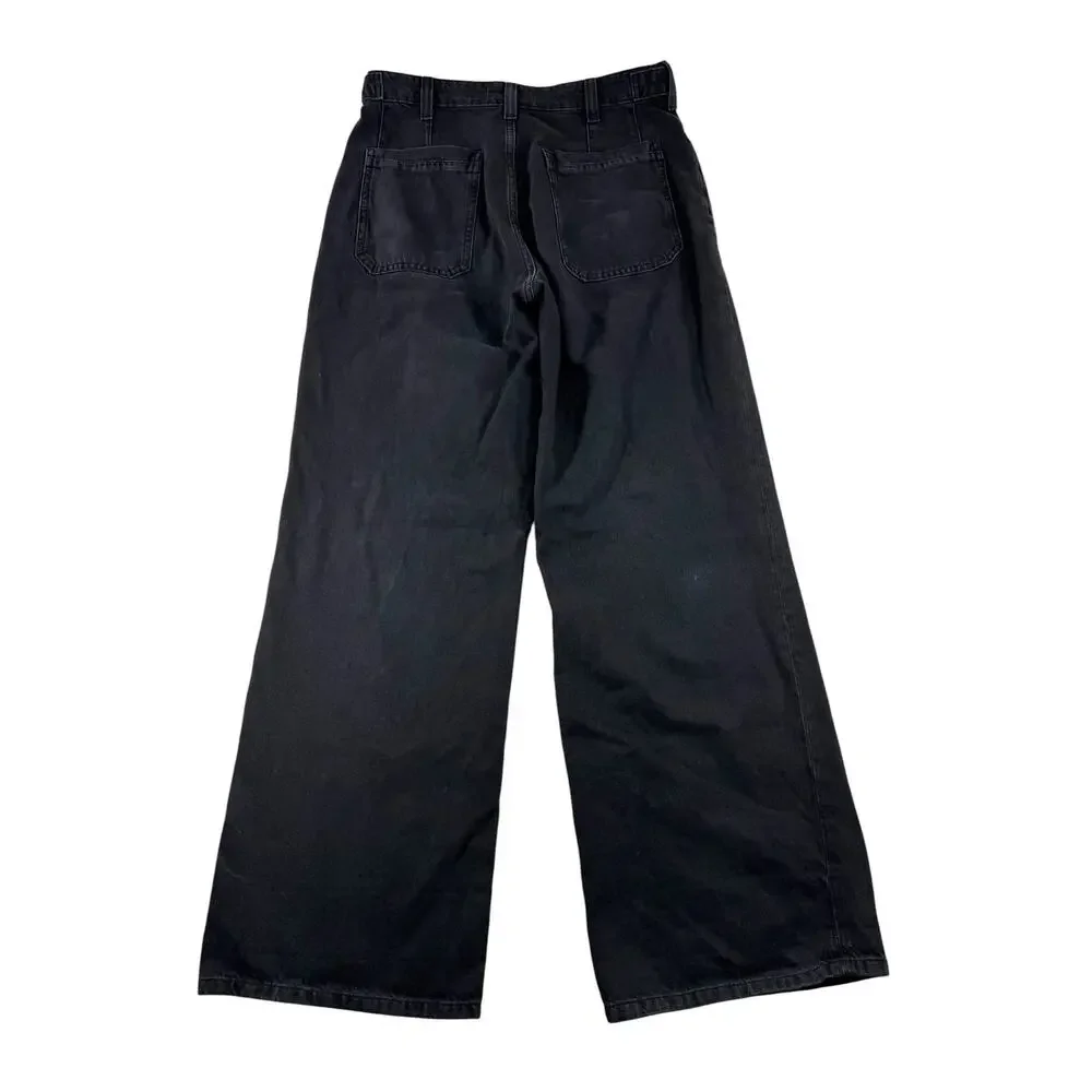 We The Free Palmer Cuffed Jeans 29 Chalkboard Black Wide Leg Relaxed Slouchy